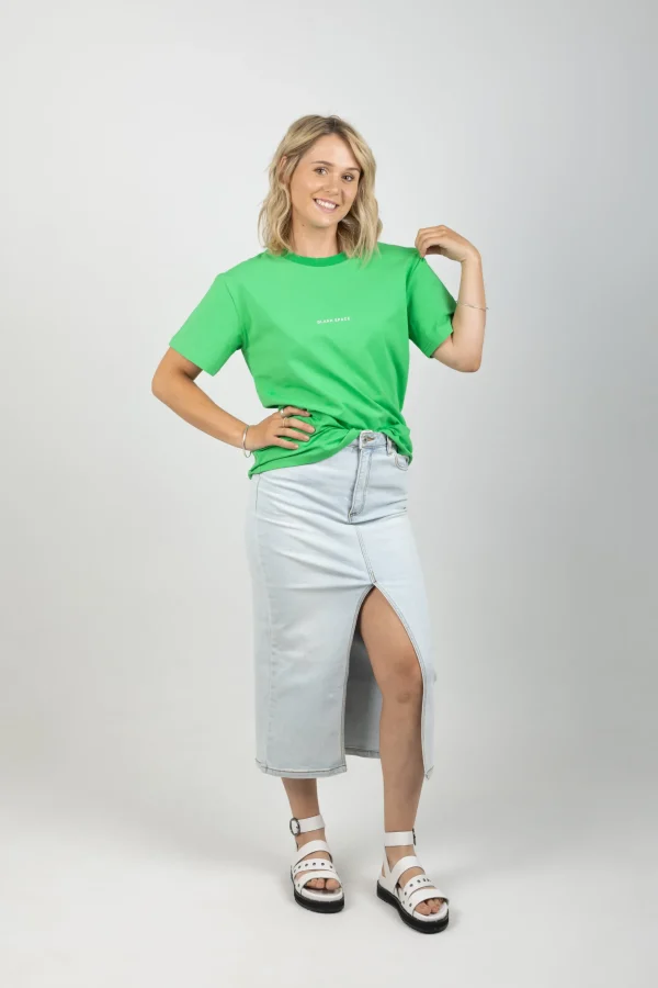 Skirts-BLANK SPACE LABEL VERONICA DENIM SKIRT BORROWED BLUE