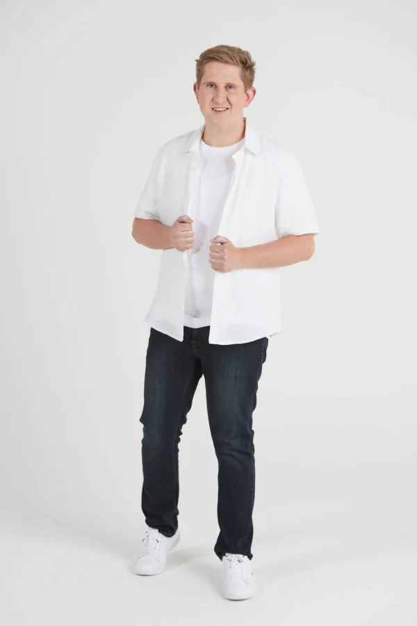 Shirts-BLANK SPACE LABEL WILLIAM LINEN SHIRT WHITE