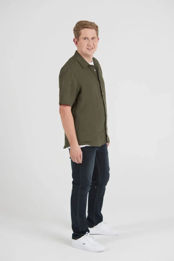 Shirts-BLANK SPACE LABEL WILLIAM LINEN SHIRT CAPER