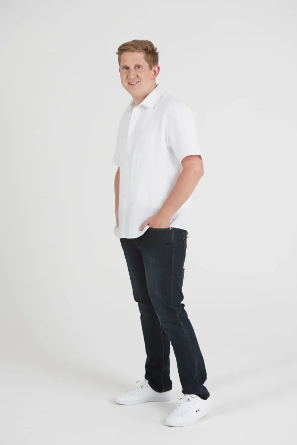 Shirts-BLANK SPACE LABEL WILLIAM LINEN SHIRT WHITE