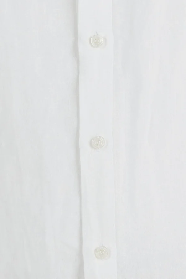 Shirts-BLANK SPACE LABEL WILLIAM LINEN SHIRT WHITE