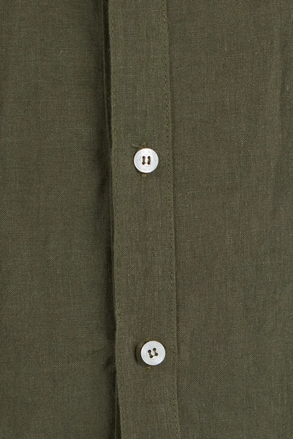 Shirts-BLANK SPACE LABEL WILLIAM LINEN SHIRT CAPER