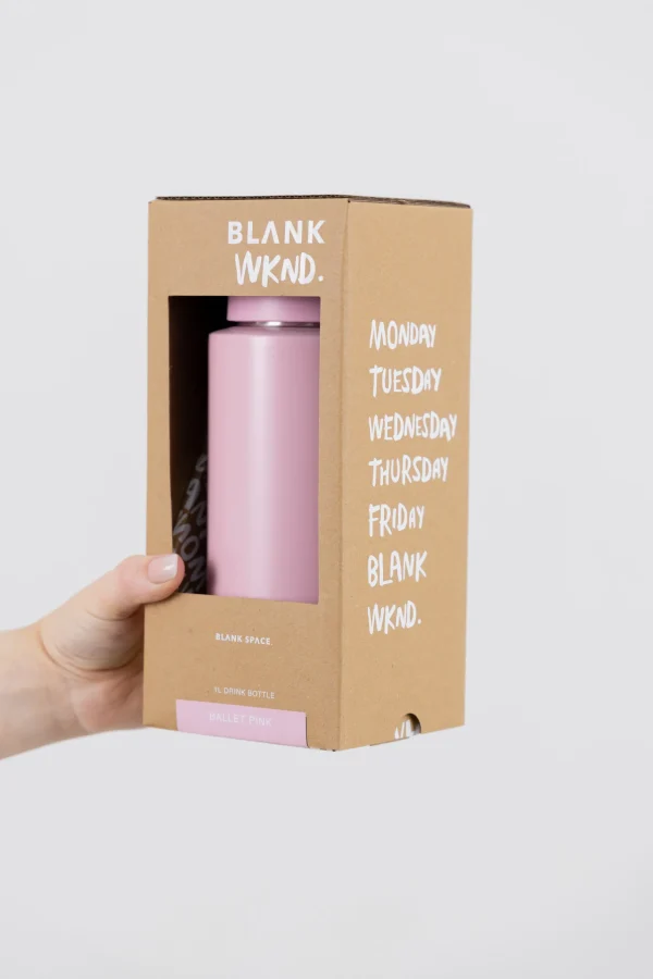 Drink Bottles-BLANK WKND. CERAMIC BOTTLE - BALLET PINK