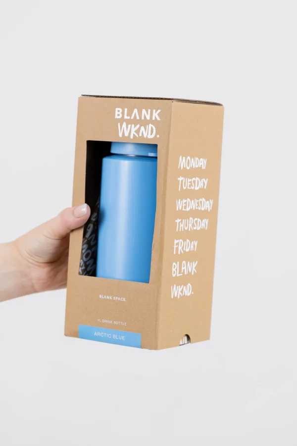 Drink Bottles-BLANK WKND. CERAMIC BOTTLE - ARCTIC BLUE