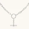 925 Sterling Silver | Jewellery-BLANK SPACE. CLASSIC FOB NECKLACE