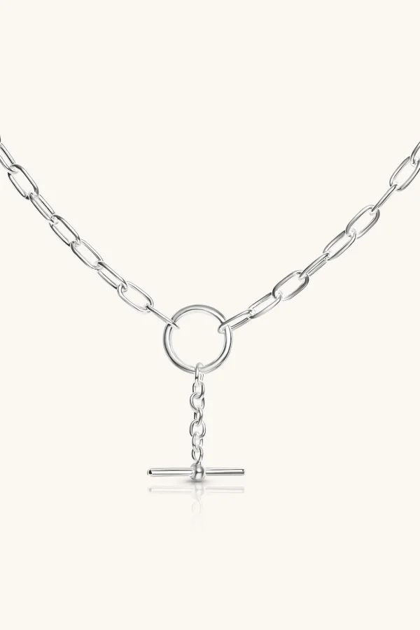 925 Sterling Silver | Jewellery-BLANK SPACE. CLASSIC FOB NECKLACE