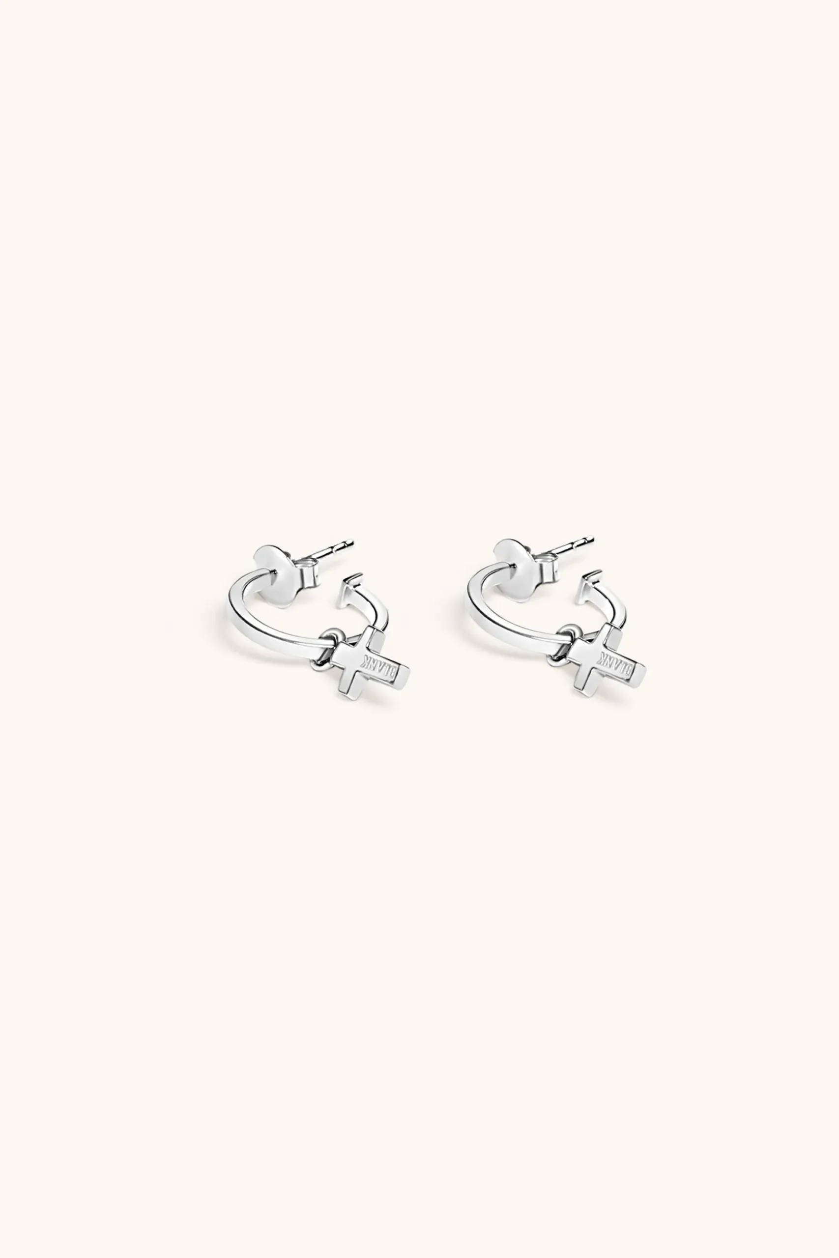cross_hoop_earrings_1.webp 925 Sterling Silver | Jewellery-BLANK SPACE. CROSS HOOP EARRINGS