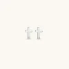 925 Sterling Silver | Jewellery-BLANK SPACE. CROSS STUD EARRINGS