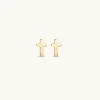 18Kt Gold Plated | Jewellery-BLANK SPACE. CROSS STUD EARRINGS 18KT GOLD
