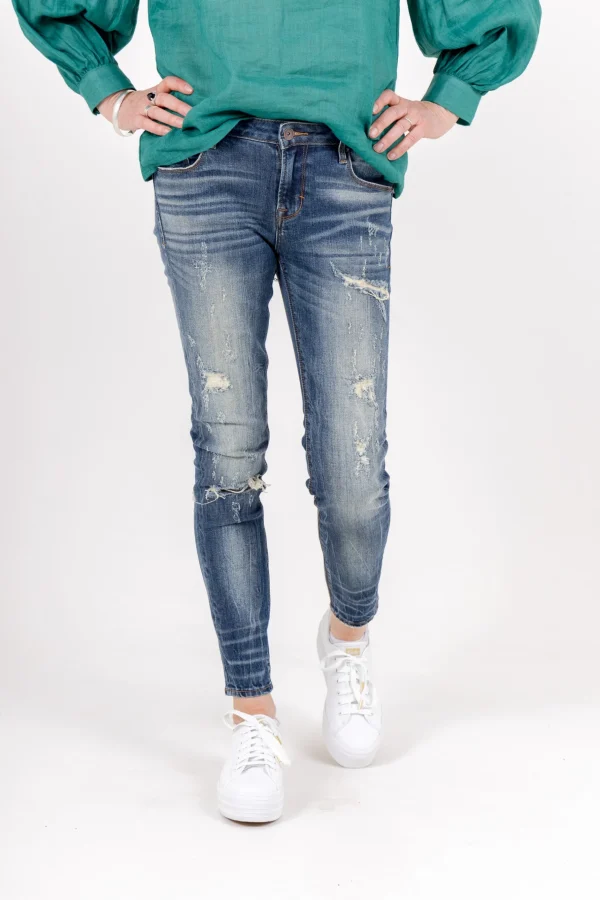 Denim-CULT OF INDIVIDUALITY ZEN MID RISE JEAN - WINGS