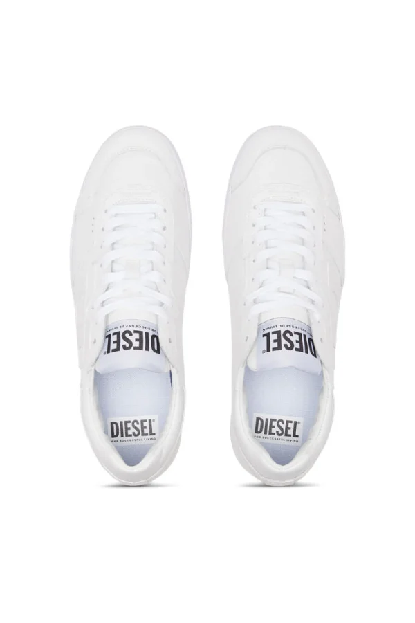 Footwear-DIESEL MENS LEROJI LOW SNEAKER WHITE LEATHER