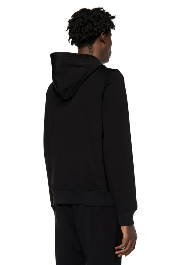 Sweaters & Knitwear-DIESEL S-GINN ZIP UP HOOD BLACK