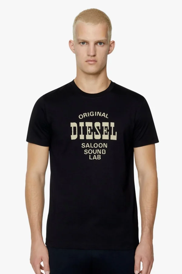 Tees & Tanks-DIESEL T-DIEGOR-E12 T-SHIRT - BLACK