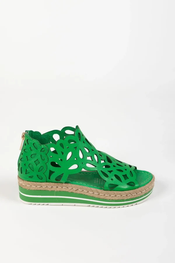 Footwear-DJANGO & JULIETTE ADELY SANDAL EMERALD LEATHER
