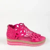 Footwear-DJANGO & JULIETTE ADELY SANDAL HOT PINK LEATHER