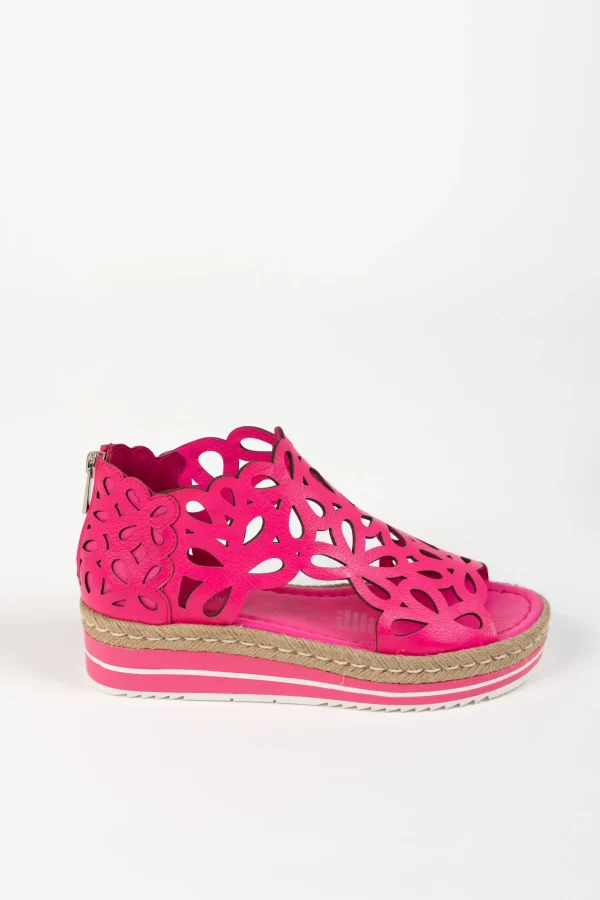 Footwear-DJANGO & JULIETTE ADELY SANDAL HOT PINK LEATHER