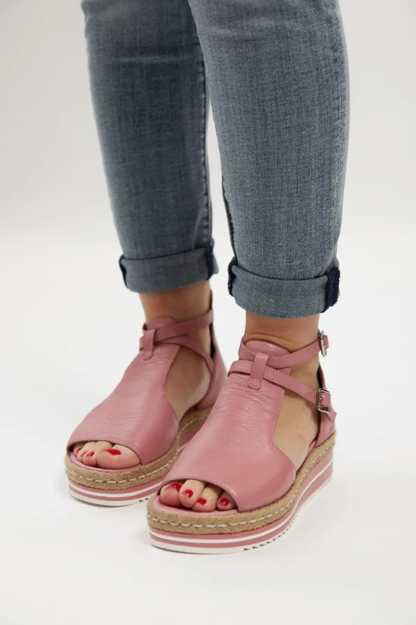Footwear-DJANGO & JULIETTE ALEXYS SANDAL - PRETTY PINK LEATHER