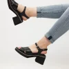 Footwear-DJANGO & JULIETTE JEMI HEEL - BLACK LEATHER