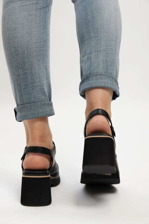 Footwear-DJANGO & JULIETTE JEMI HEEL - BLACK LEATHER