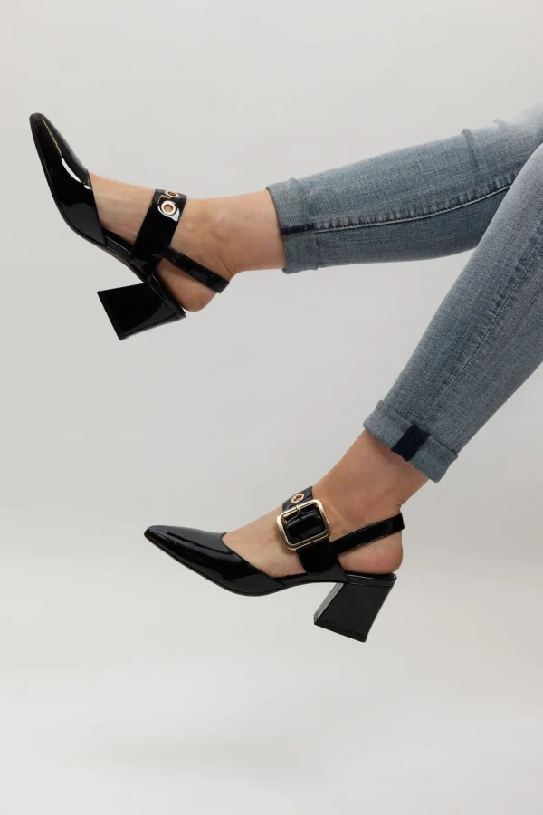 Footwear-DJANGO & JULIETTE MAGALY HEEL - BLACK PATENT