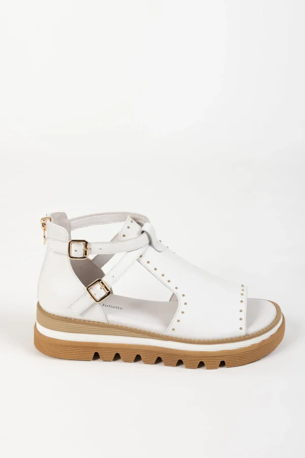 Footwear-DJANGO & JULIETTE SORENS SANDAL WHITE LEATHER