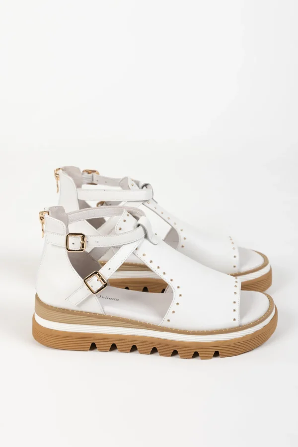 Footwear-DJANGO & JULIETTE SORENS SANDAL WHITE LEATHER