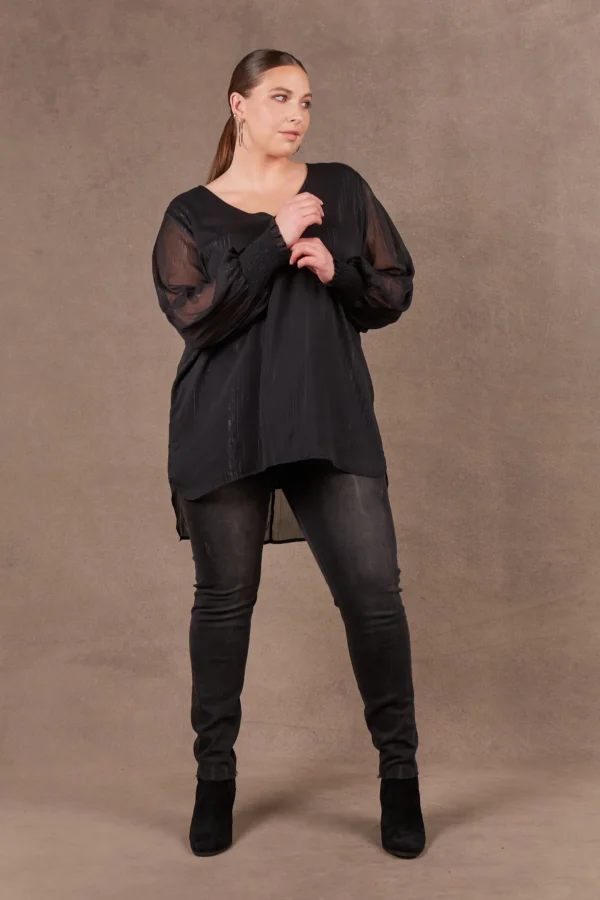 Shirts & Tops-EB&IVE BANTU TOP EBONY