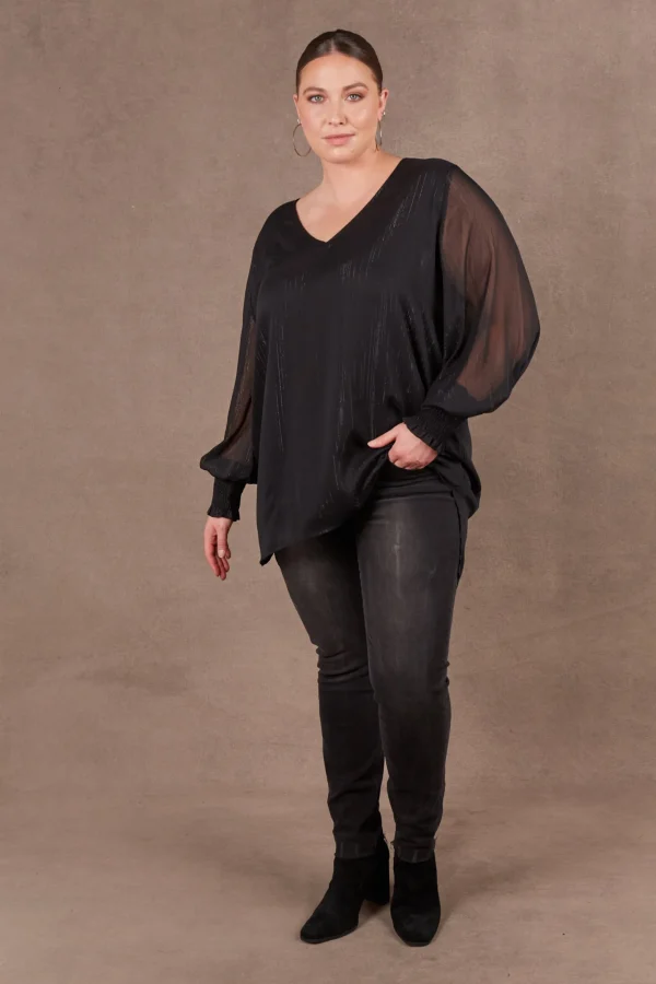 Shirts & Tops-EB&IVE BANTU TOP EBONY