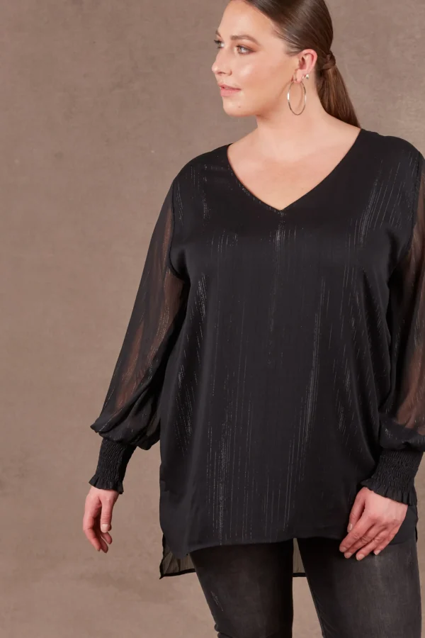 Shirts & Tops-EB&IVE BANTU TOP EBONY
