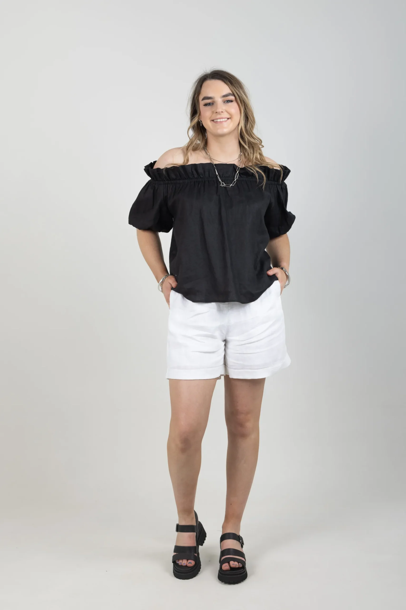 ebive_halcyon_ruched_top__1.webp Shirts & Tops-EB&IVE HALCYON RUCHED TOP EBONY