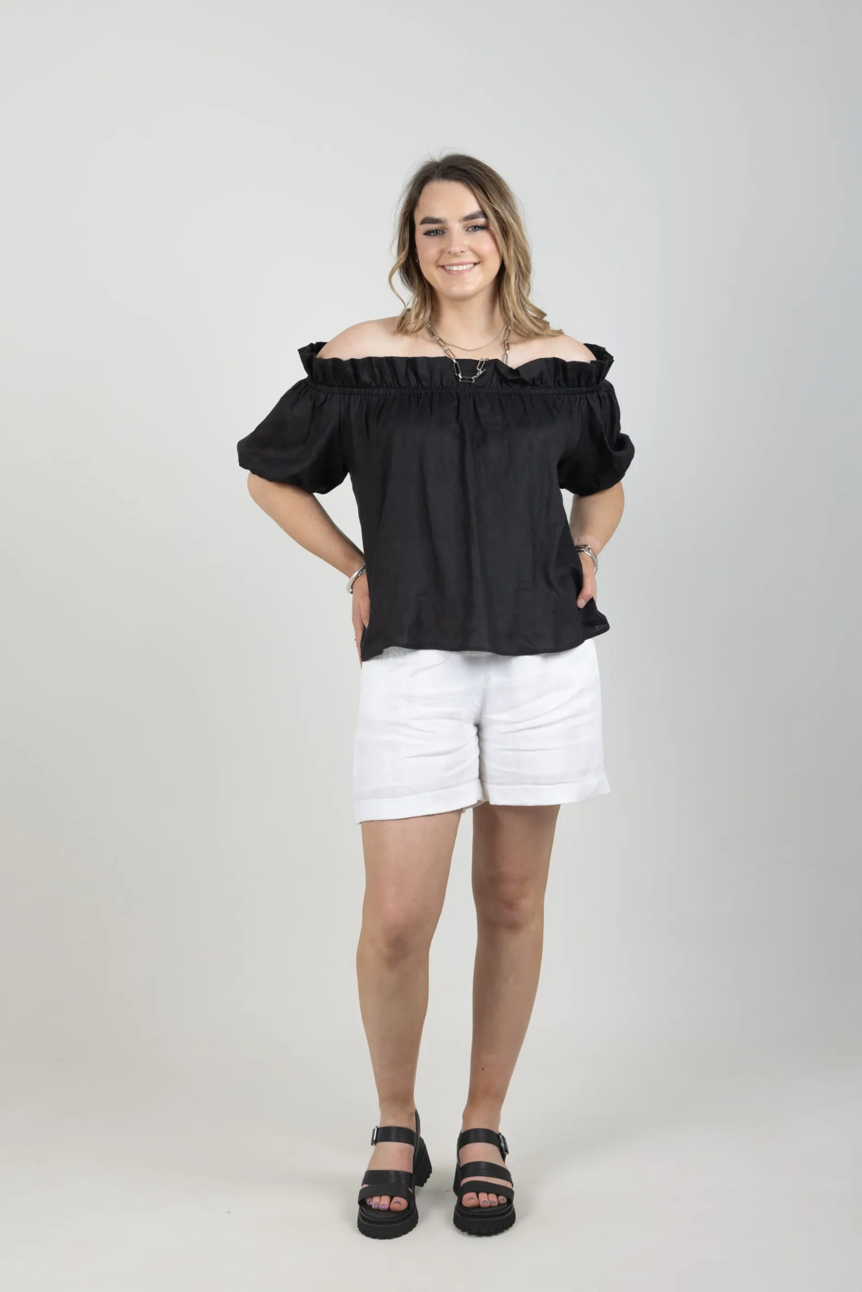 ebive_halcyon_ruched_top__4.webp Shirts & Tops-EB&IVE HALCYON RUCHED TOP EBONY