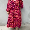 Dresses-EB&IVE MAYAN TIERED MAXI MAGENTA