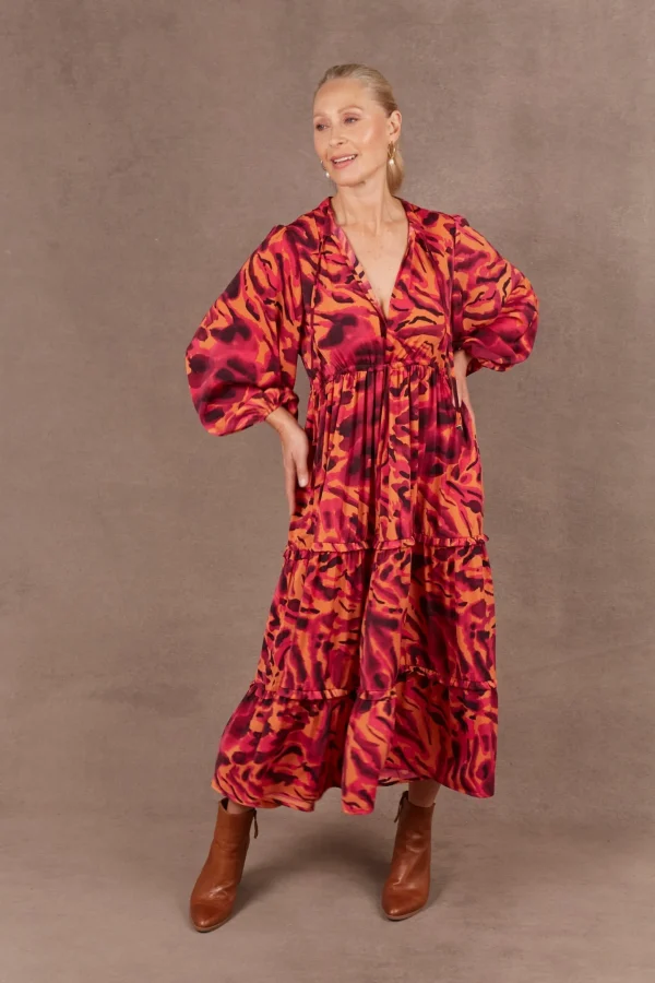 Dresses-EB&IVE MAYAN TIERED MAXI MAGENTA