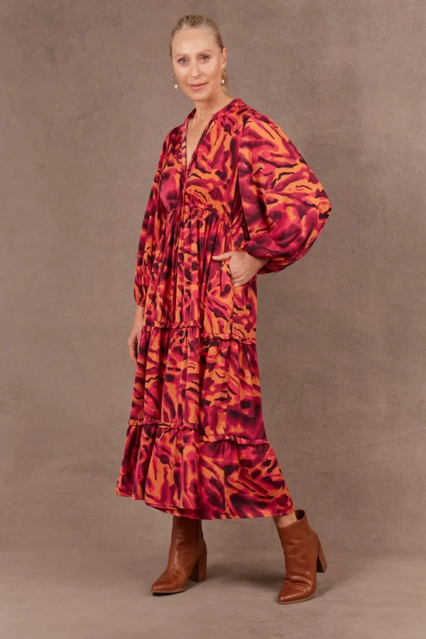 Dresses-EB&IVE MAYAN TIERED MAXI MAGENTA