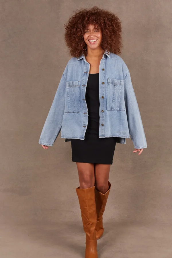 Coats & Jackets-EB&IVE META DENIM JACKET DENIM