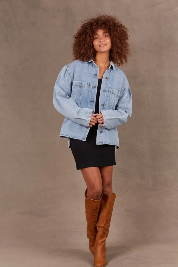 Coats & Jackets-EB&IVE META DENIM JACKET DENIM