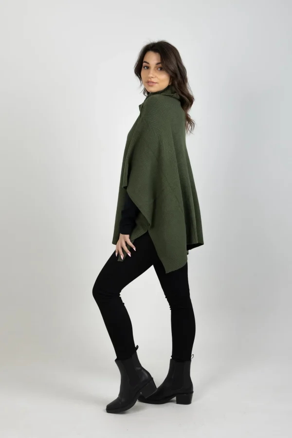 Sweaters & Knitwear-EB&IVE NAWI PONCHO OLIVE