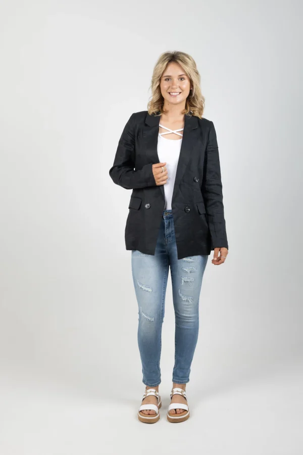 Coats & Jackets-EB&IVE STAPLE NAMA BLAZER EBONY