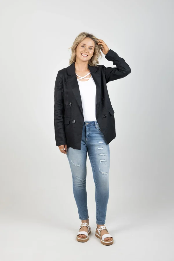 Coats & Jackets-EB&IVE STAPLE NAMA BLAZER EBONY