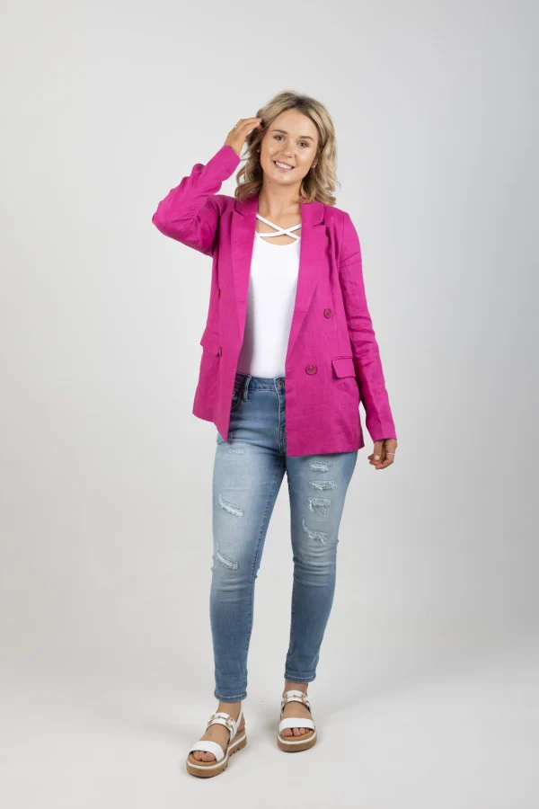Coats & Jackets-EB&IVE STAPLE NAMA BLAZER MAGENTA