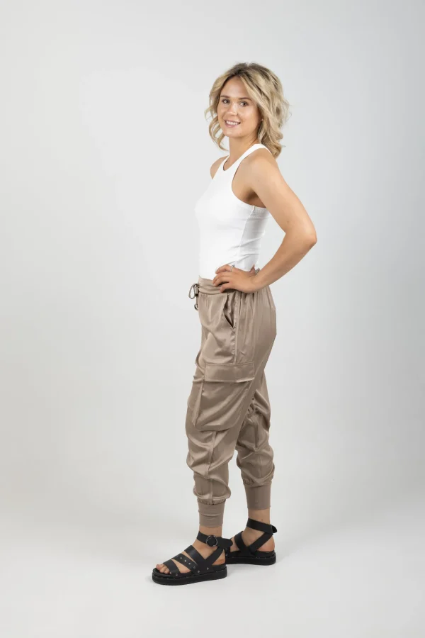 Pants-EB&IVE STAPLE PANT TAUPE