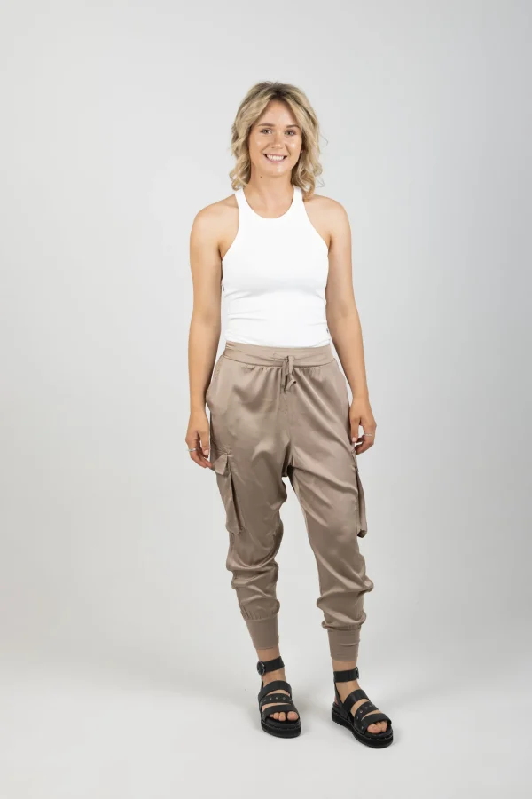 Pants-EB&IVE STAPLE PANT TAUPE
