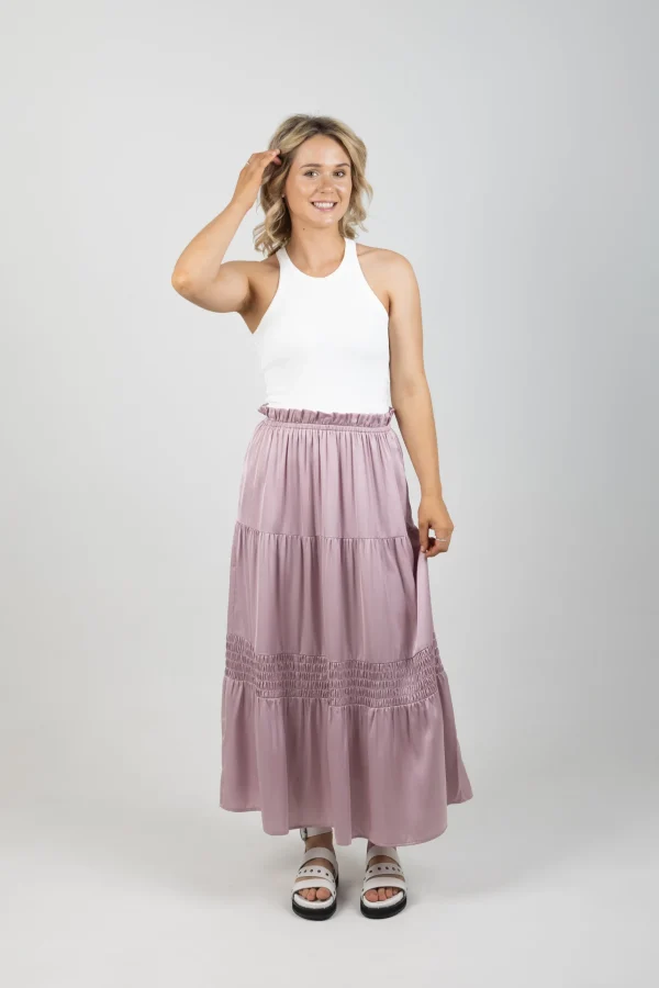 Skirts-EB&IVE STAPLE SKIRT MAUVE