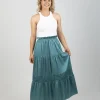 Skirts-EB&IVE STAPLE SKIRT PETROL