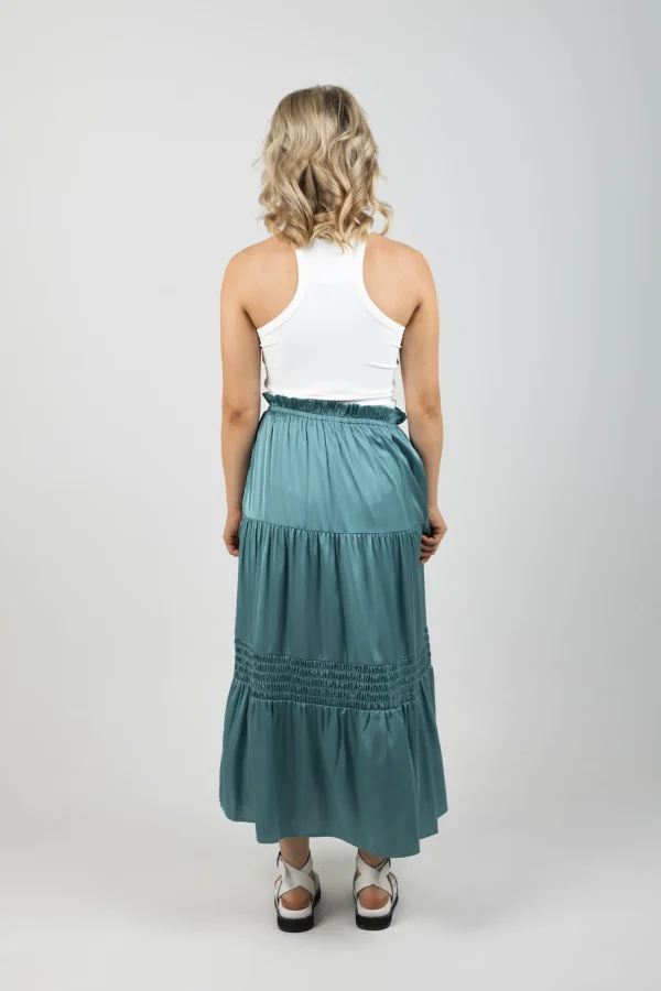 Skirts-EB&IVE STAPLE SKIRT PETROL