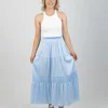 Skirts-EB&IVE STAPLE SKIRT SKY