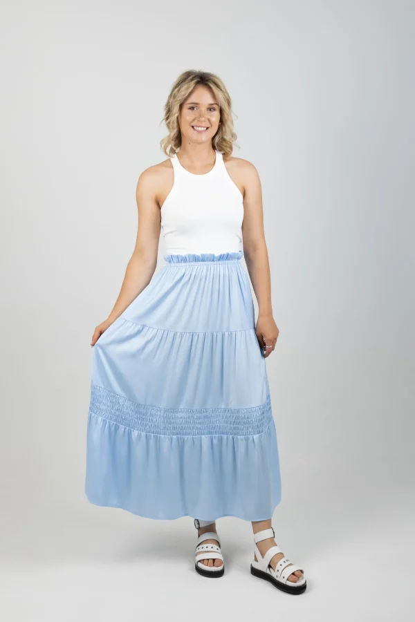 Skirts-EB&IVE STAPLE SKIRT SKY