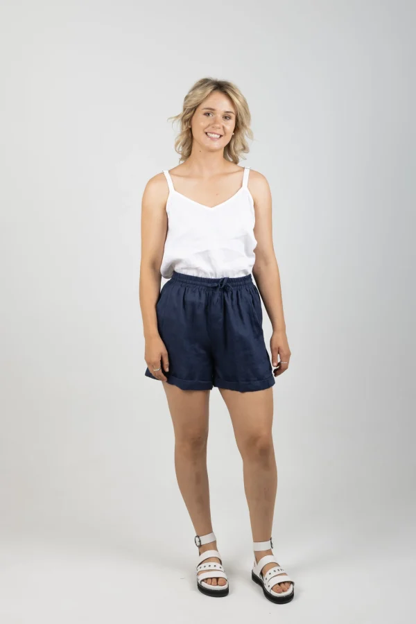 Shorts-EB&IVE STUDIO MAXI SHORT NAVY
