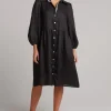Dresses-EB&IVE STUDIO MIDI SHIRT DRESS EBONY