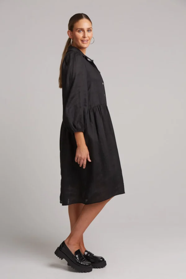 Dresses-EB&IVE STUDIO MIDI SHIRT DRESS EBONY